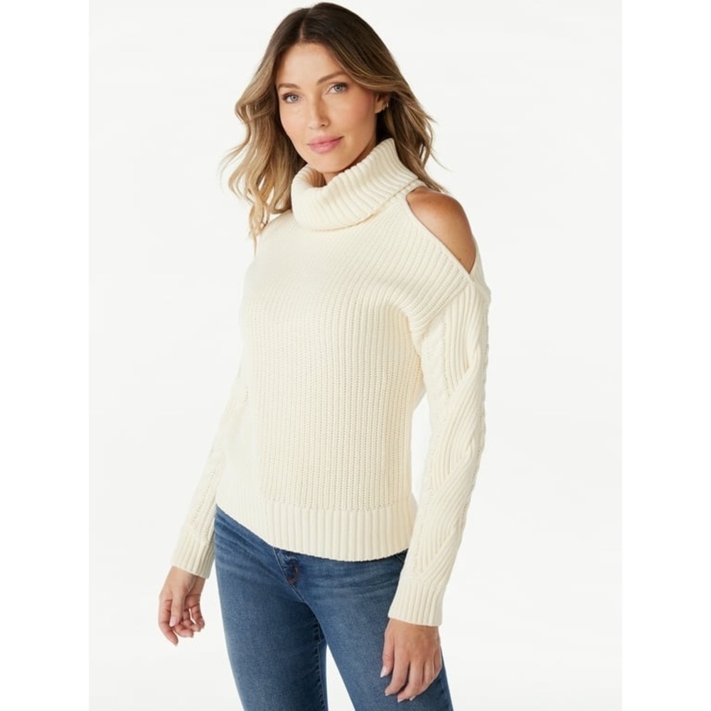 Sofia Jeans Women’s One Cold Shoulder Sweater, Size M NWT
